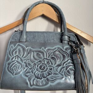 Retro Patricia Nash P018244 Safflower Blue, Paris Satchel Tote Y2K Rodeo 90s